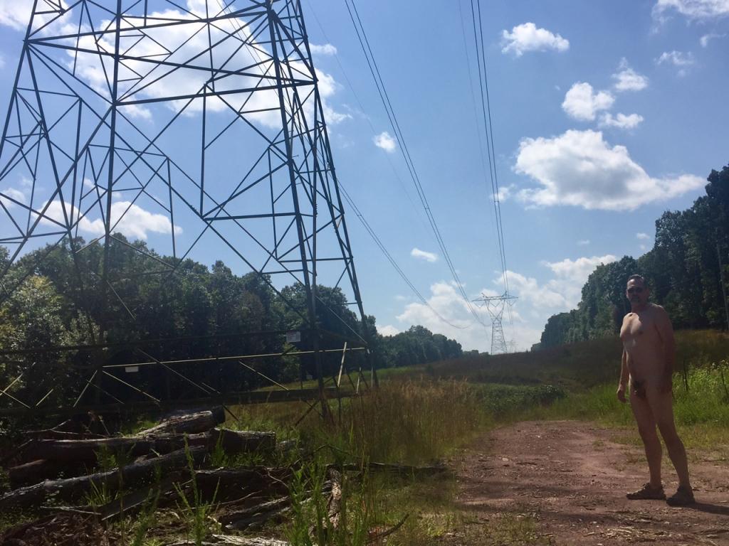 Hiking along the power lines 