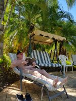 READING BY THE POOL 