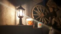 lamp lantaarn op bankje [Desktop Resolutie] 