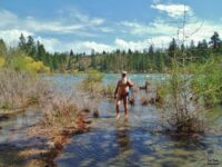 Wading Nude At Spokane River 