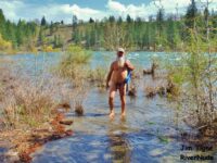 Jim Tighe Wading Nude At Spokane River 