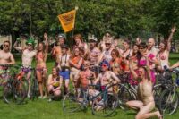 Cyclists strip off for Edinburgh naked bike ride to protest 