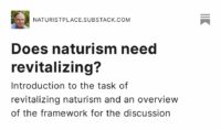 Does naturism need revitalizing 