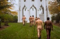 Naked walk in grounds of Cheshire country house 