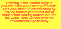 Nudism is going green to save the environment 