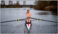 Nudist from the UK swims naked in a boat 