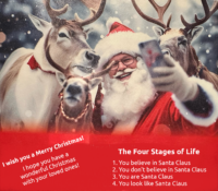 Xmas card 4 Stages Santa 